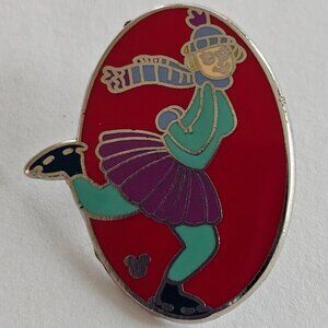 DISNEY Pin Trading ~ ToonTown Pinwheel ~ Ice Skater 6/6 ~ Hidden Mickey ~ 2013